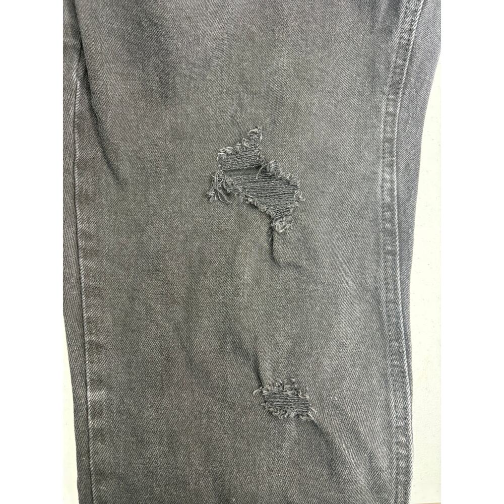 Old Navy Overalls Women's Sz 12 Black Distressed Denim Grunge Y2K Festival Goth - Picture 5 of 10